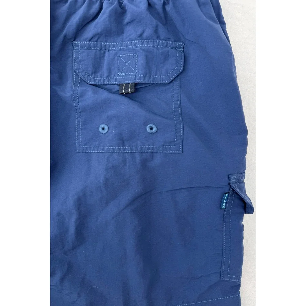 Tommy Bahama Relax Mens XL Navy Blue‎ Nylon Cargo Swim Trunks Lined 6in Inseam